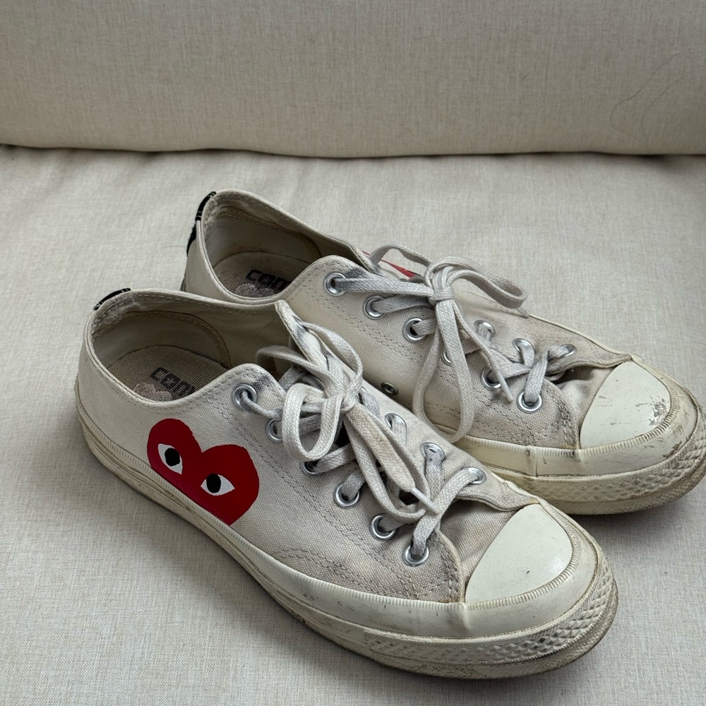 Comme des Garcons Play Unisex Shoes - White with Red Heart
